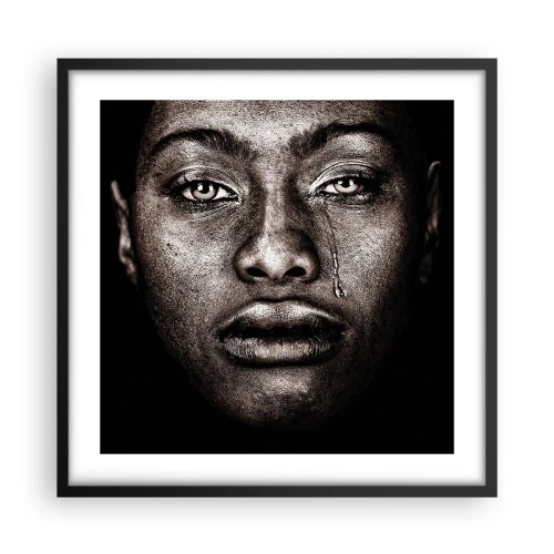 Affiche dans un cadre noir - Poster - Une larme - 50x50 cm