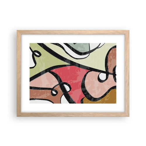 Affiche dans un chêne clair - Poster - Pirouettes parmi les couleurs - 40x30 cm
