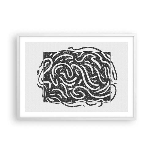 Affiche dans un cadre blanc - Poster - Abstraction : la danse de la joie - 70x50 cm