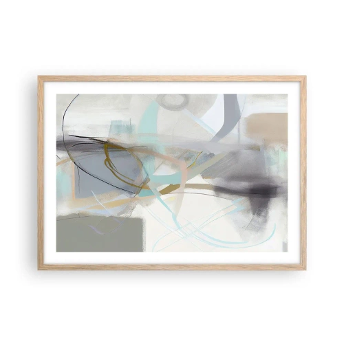Affiche dans un chêne clair - Poster - Abstraction brumeuse - 70x50 cm