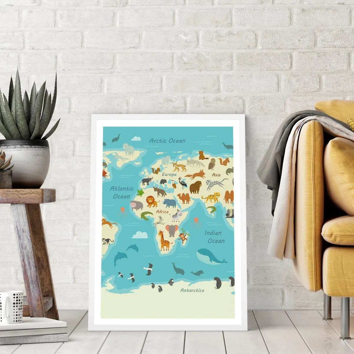 Affiche dans un cadre blanc - Poster - De bons voisins - 50x70 cm