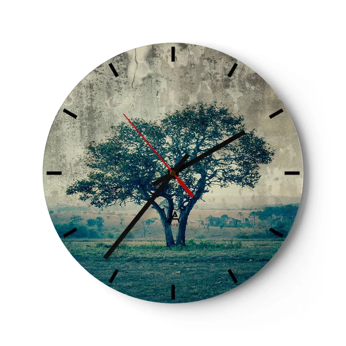Horloge murale - Pendule murale - Un pommier sur un champ bleu ? - 40x40 cm