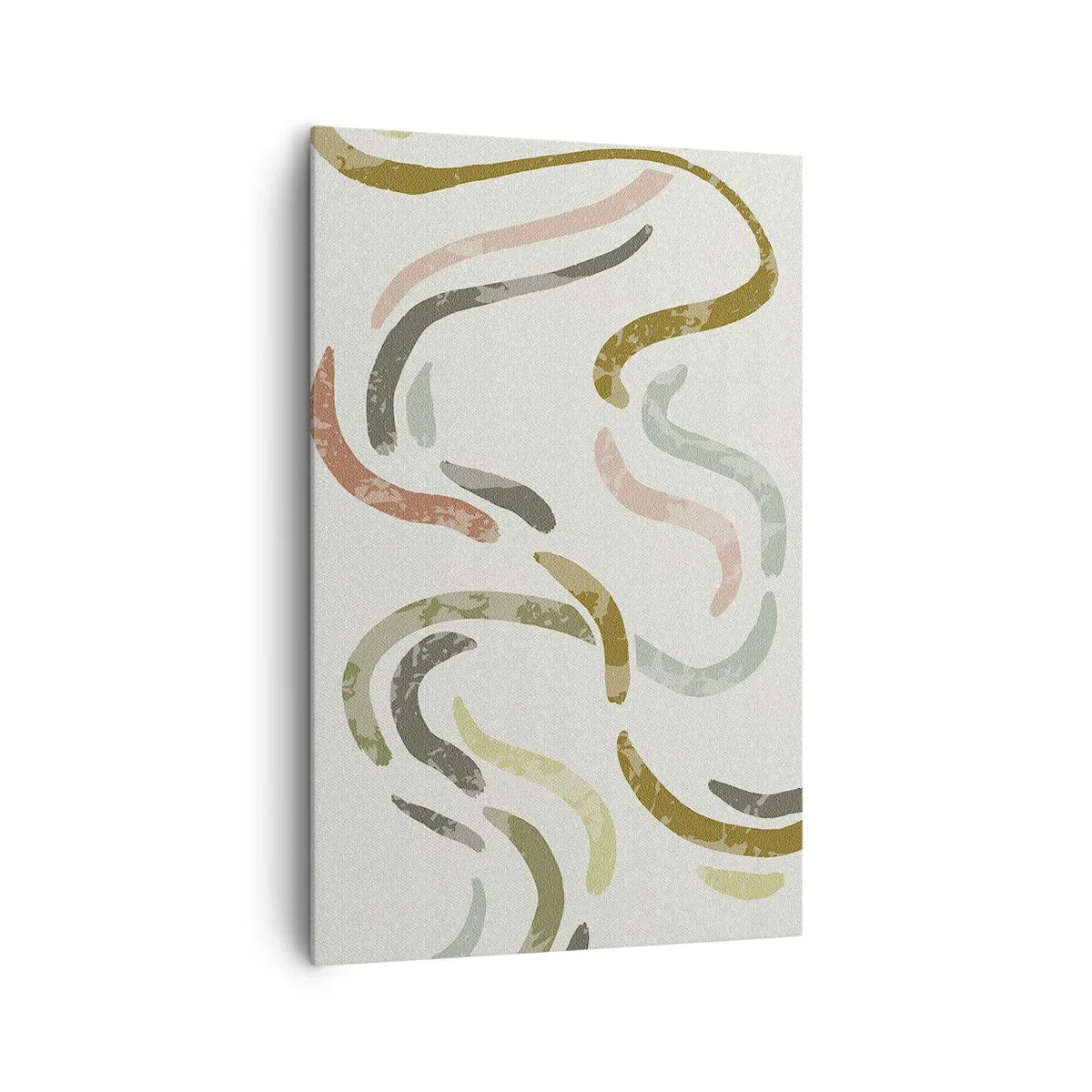 Impression sur toile - Image sur toile - Arcs abstraits aux couleurs pastel - 80x120cm - Une joyeuse danse de l'abstraction - Décoration murale moderne pour le salon et la chambre ARTTOR