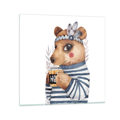 Impression sur verre - Image sur verre - Un nounours trop mignon - 30x30 cm