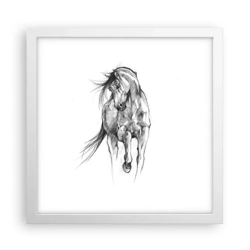 Affiche dans un cadre blanc - Poster - D'un trot gracieux - 30x30 cm