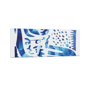 Impression sur verre - Image sur verre - Motif abstrait dans les tons de bleu - 140x50cm - Retour aux racines - Décoration murale moderne pour le salon et la chambre ARTTOR
