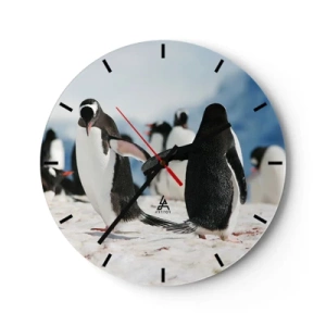 Horloge murale - Pendule murale - Danser dans la neige - 40x40 cm