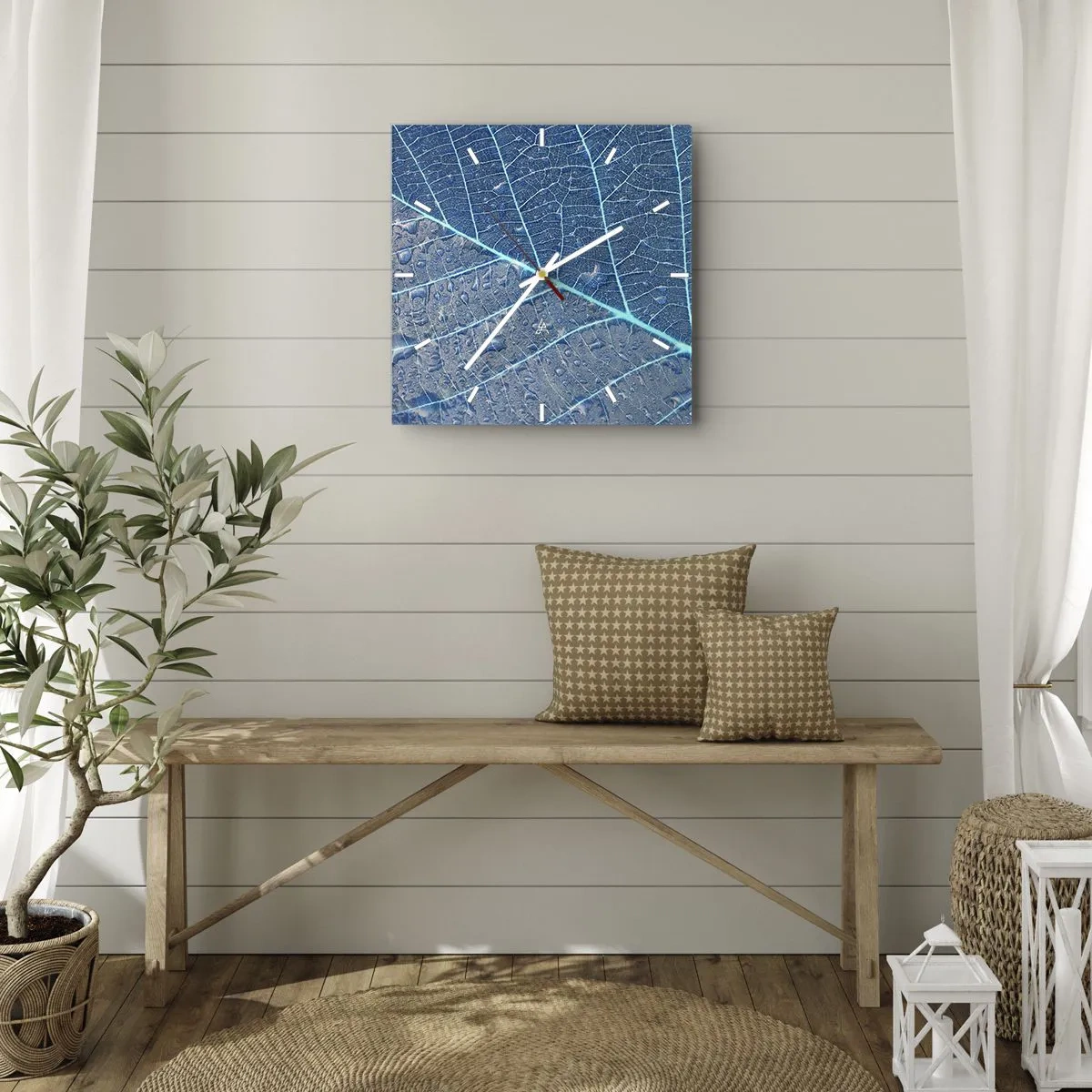 Horloge murale - Pendule murale - La vie en bleu - 40x40 cm