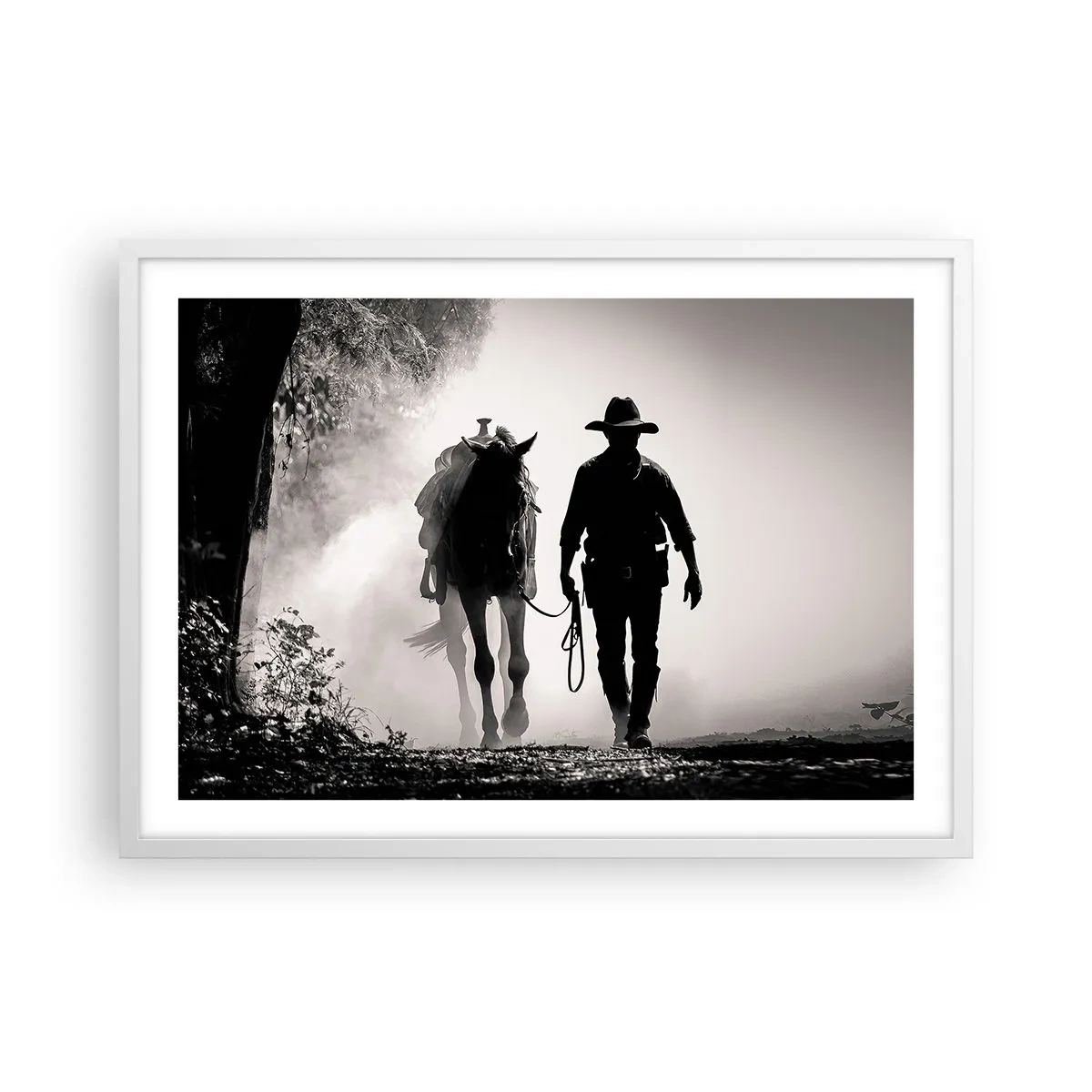 Affiche dans un cadre blanc - Poster - Matinée texane - 70x50 cm
