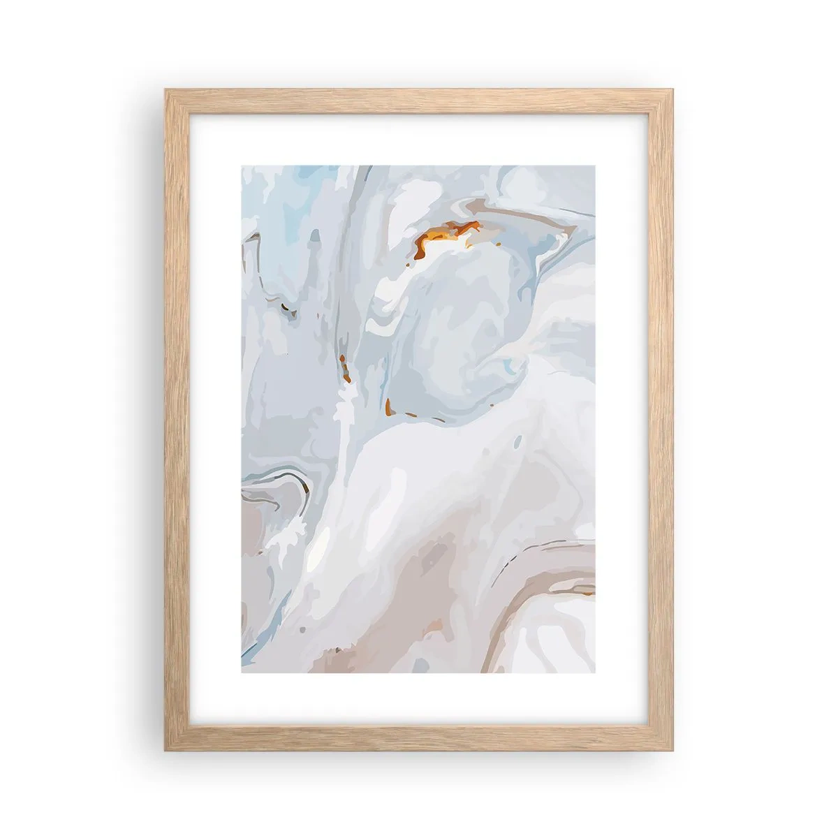 Affiche dans un chêne clair - Poster - Blanc surélevé - 30x40 cm