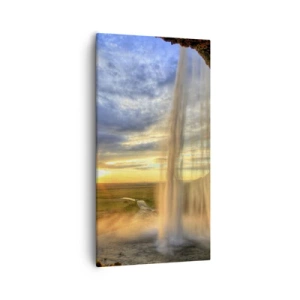 Impression sur toile - Image sur toile - Le monde derrière un voile de gouttes - 55x100 cm