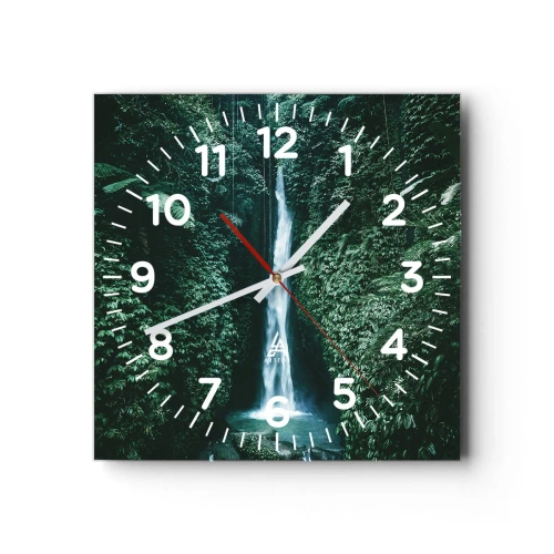 Horloge murale - Pendule murale - Fontaine tropicale - 30x30 cm