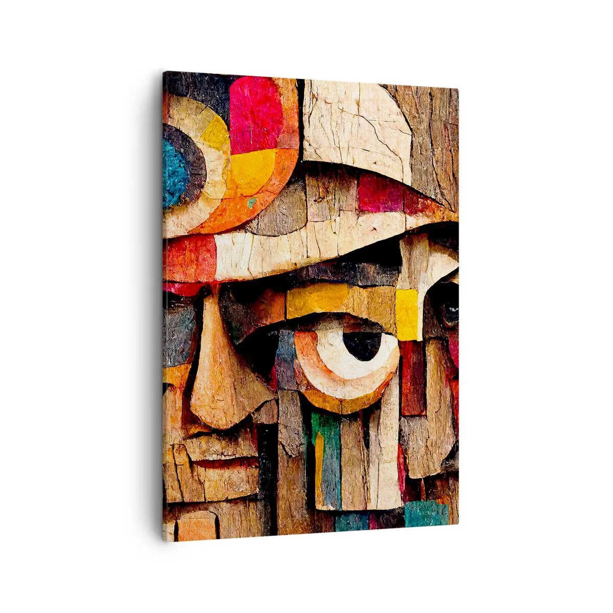 Impression sur toile - Image sur toile - Visages abstraits aux couleurs intenses - 50x70cm - Je te vois… - Décoration murale moderne pour le salon et la chambre ARTTOR