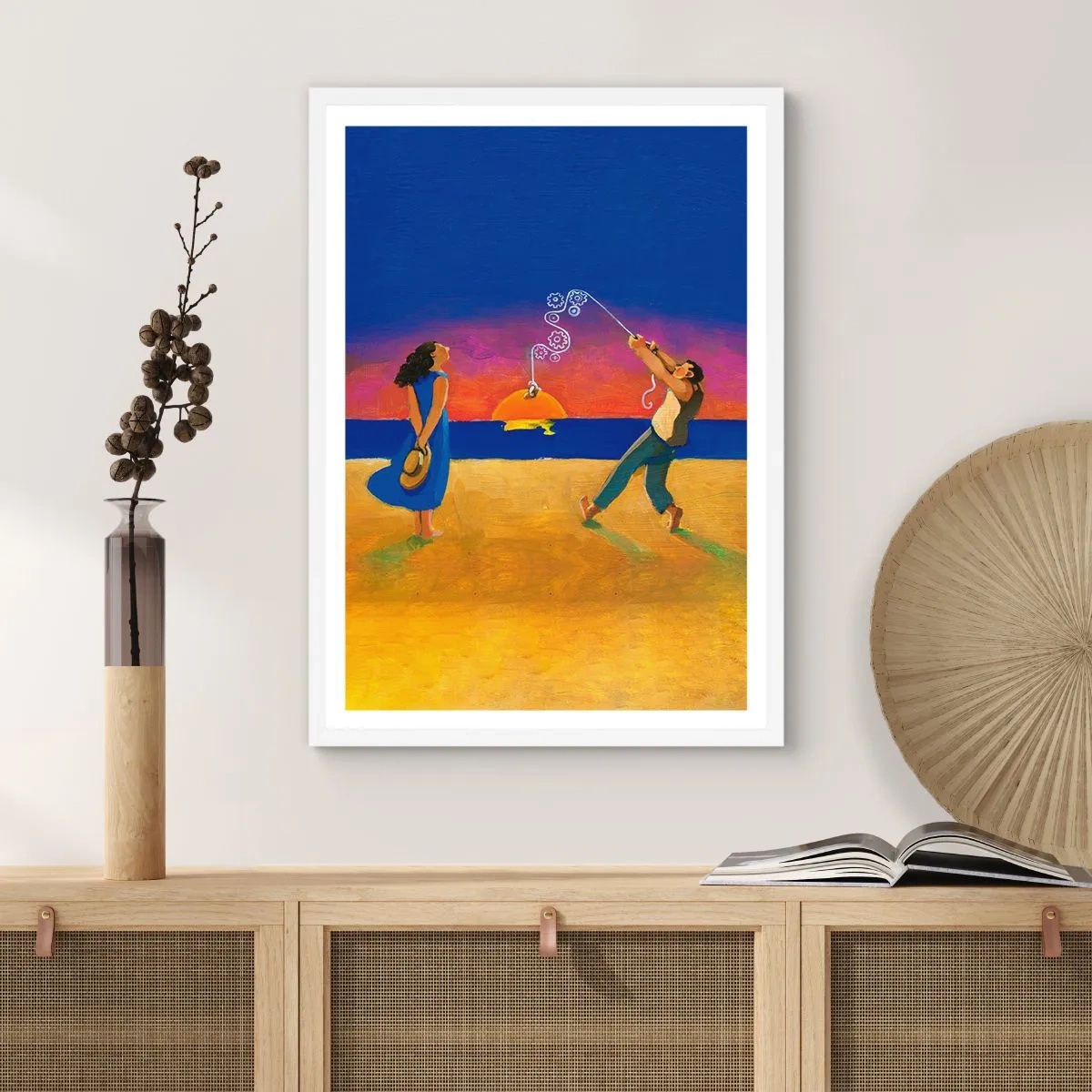 Affiche dans un cadre blanc - Poster - Plus qu'une étoile dans le ciel - 70x100 cm