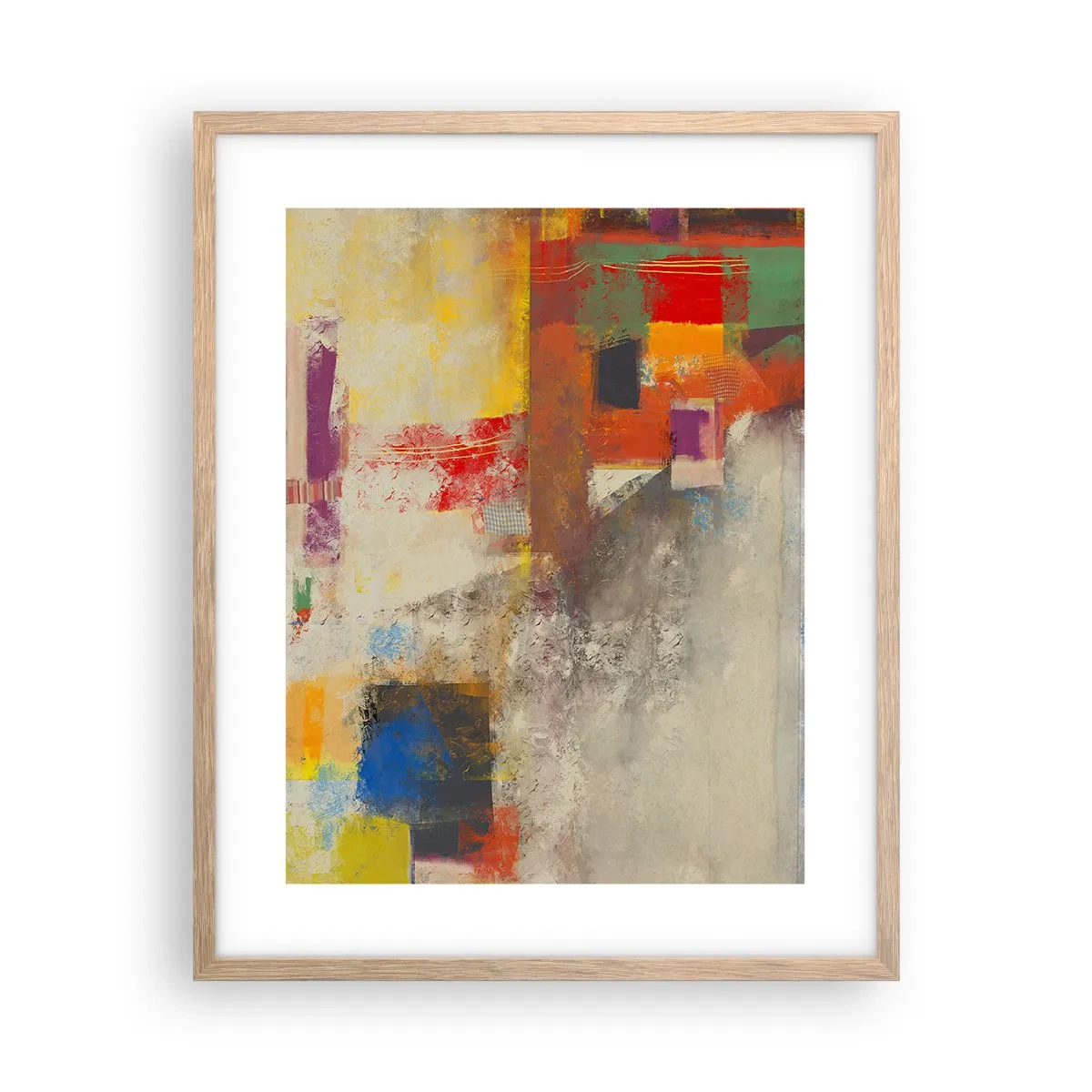 Affiche dans un chêne clair - Poster - Géométrie des couleurs - 40x50 cm