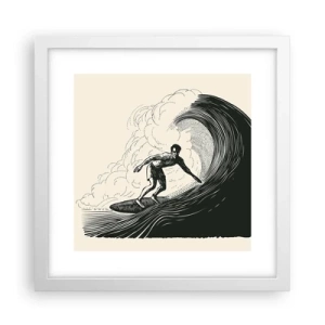 Affiche dans un cadre blanc - Poster - Le roi de la vague - 30x30 cm
