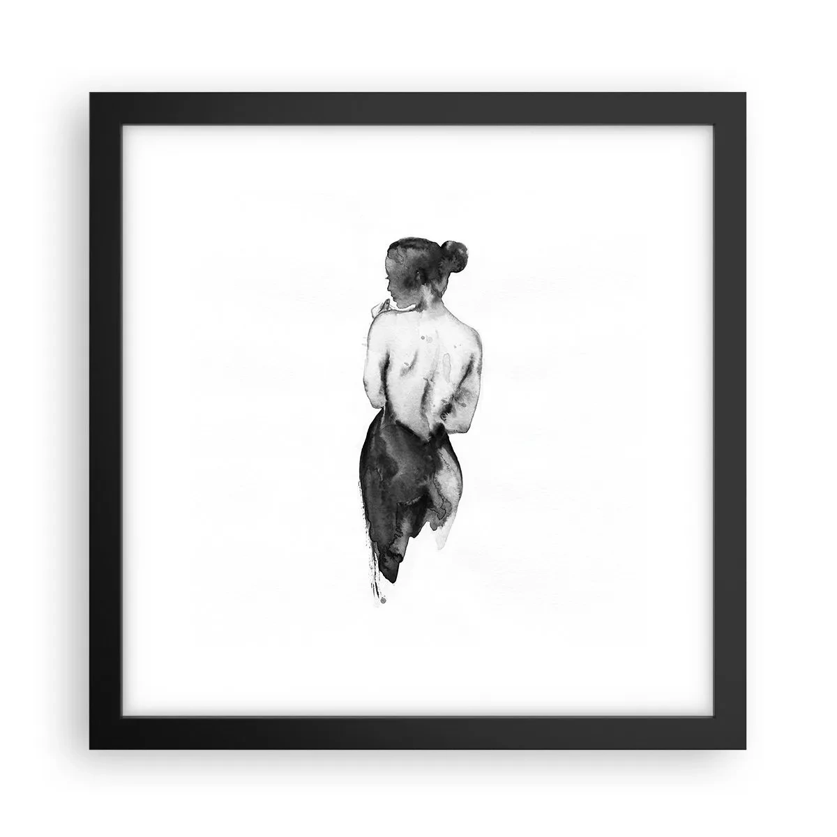 Affiche dans un cadre noir - Poster - Auprès d'elle, le monde disparaît - 30x30 cm