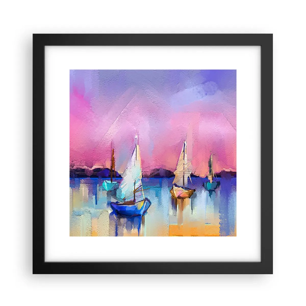 Affiche dans un cadre noir - Poster - Direction: les eaux larges - 30x30 cm