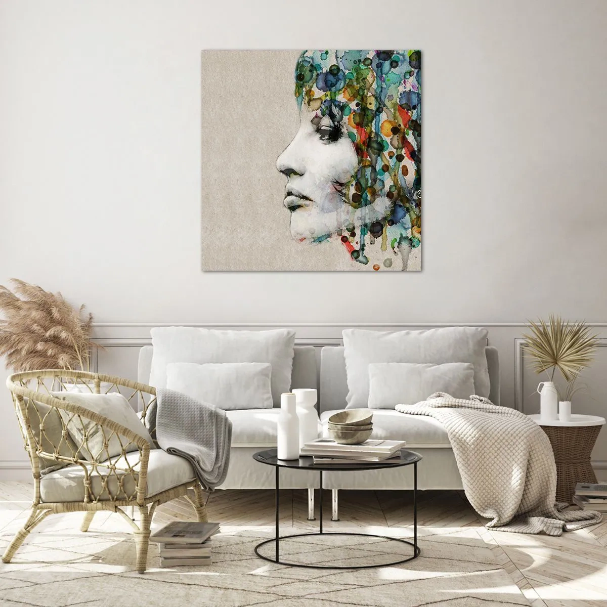 Impression sur verre - Image sur verre - Elle est sortie de la grisaille - 30x30 cm