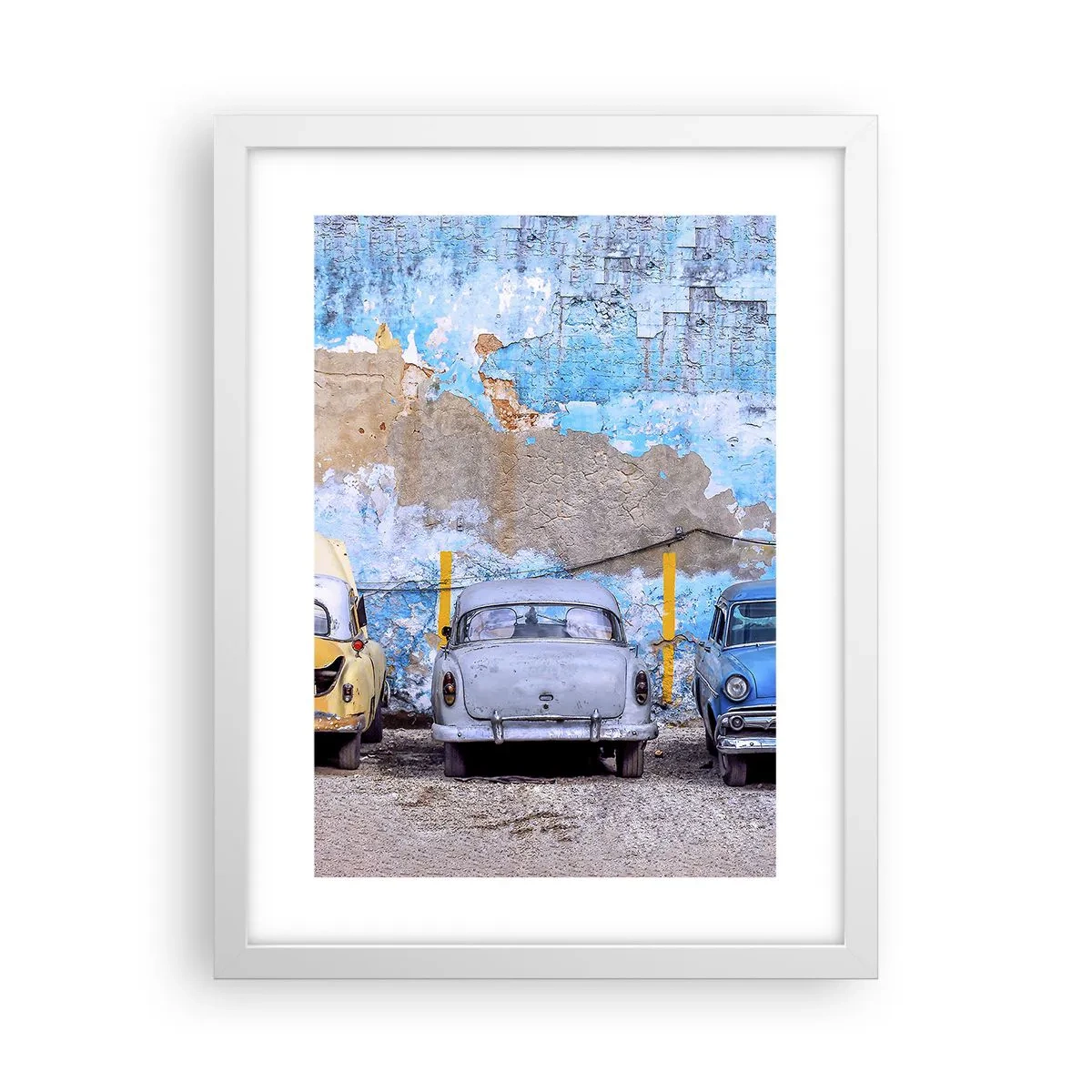 Affiche dans un cadre blanc - Poster - Rencontre de vétérans - 30x40 cm