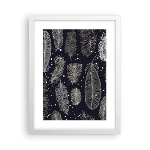 Affiche dans un cadre blanc - Poster - Toile de plumes - 30x40 cm