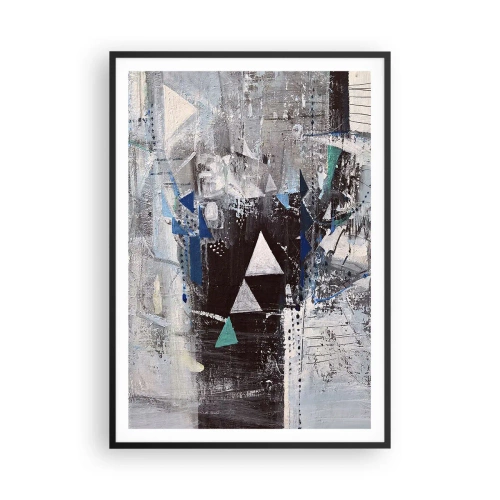 Affiche dans un cadre noir - Poster - Ordre prioritaire des triangles - 70x100 cm