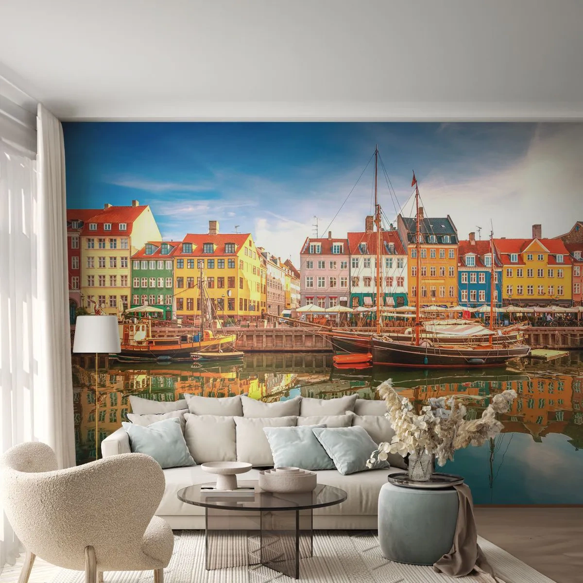 Papier Peint Autocollant Deluxe Sticker - Aussi lisse qu'un miroir au-dessus de l'eau - Paysage, Architecture, Copenhague - 400x280 cm