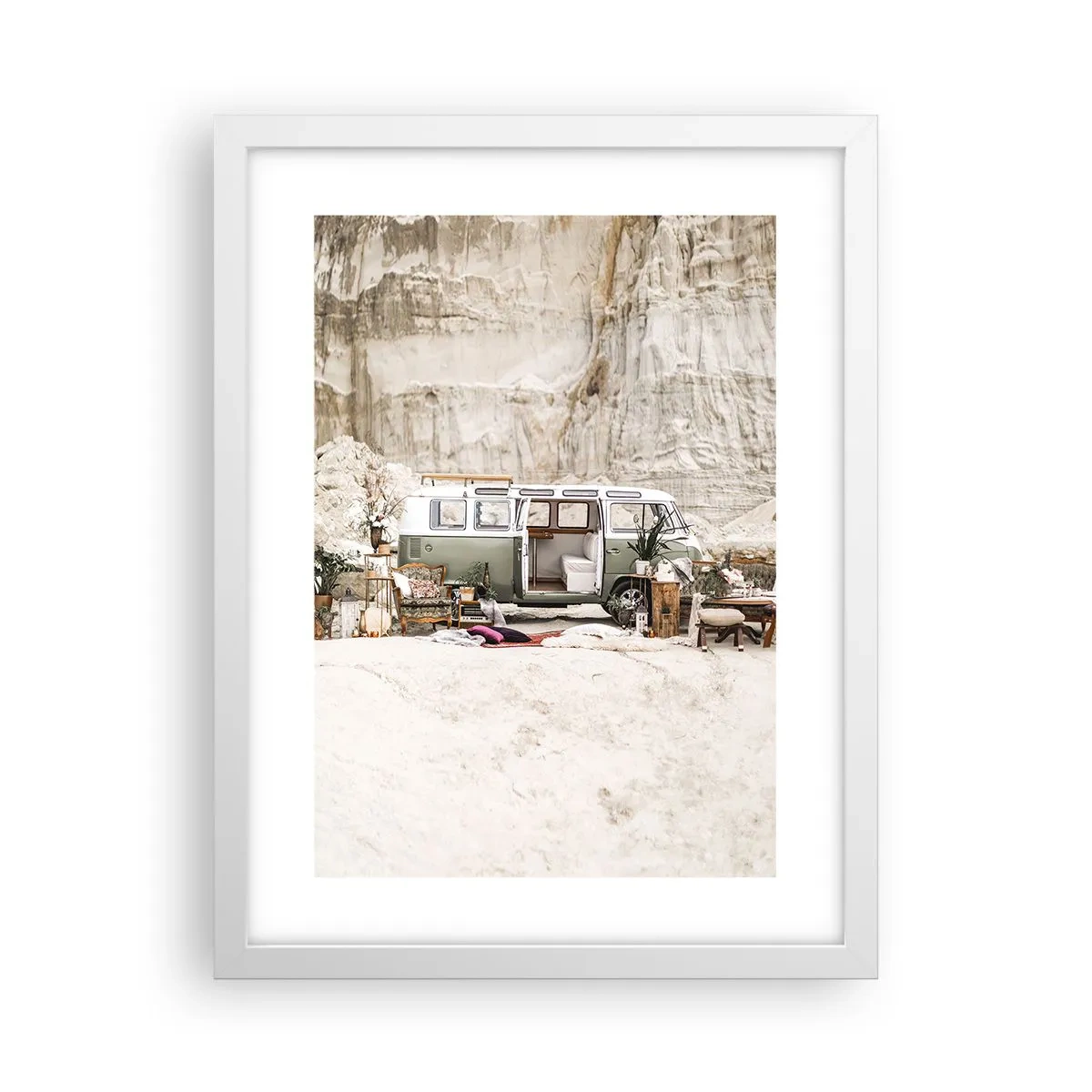 Affiche dans un cadre blanc - Poster - Il est temps de commencer le voyage - 30x40 cm