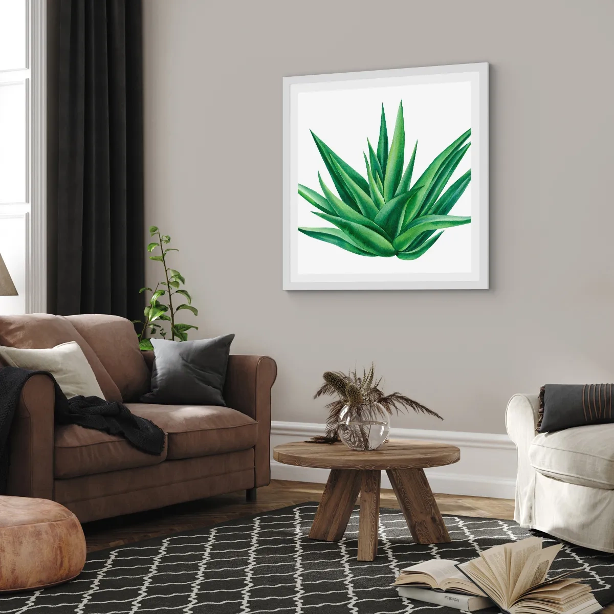 Affiche dans un cadre blanc - Poster - Vert – force – vie - 30x30 cm