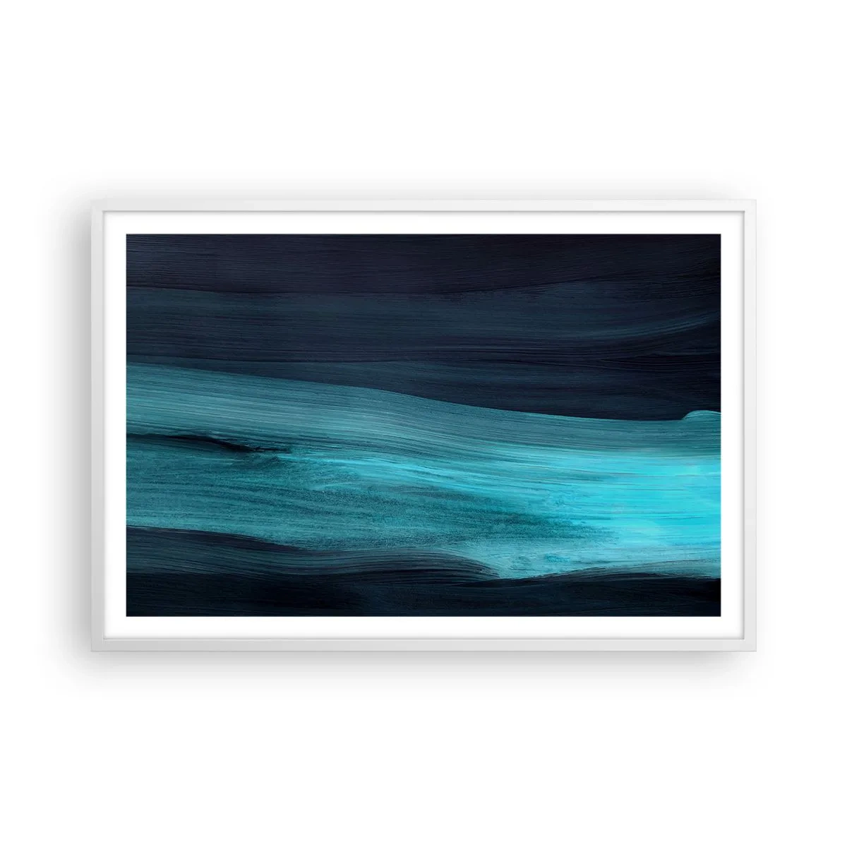 Affiche dans un cadre blanc - Poster - Suivez le courant - 91x61 cm