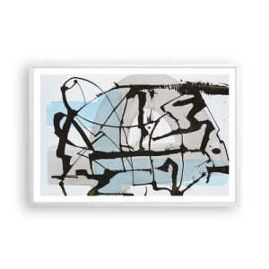 Affiche dans un cadre blanc - Poster - Bleu malgré tout - 91x61 cm