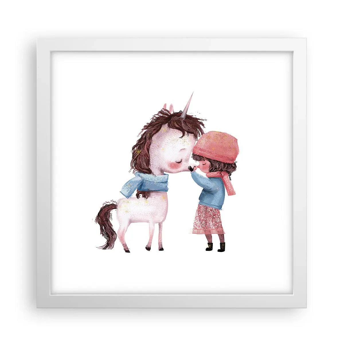 Affiche dans un cadre blanc - Poster - Histoire d'hiver - 30x30 cm