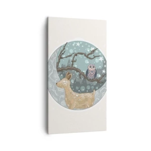 Impression sur toile - Image sur toile - Une nuit de conte de fées en forêt  - 45x80 cm