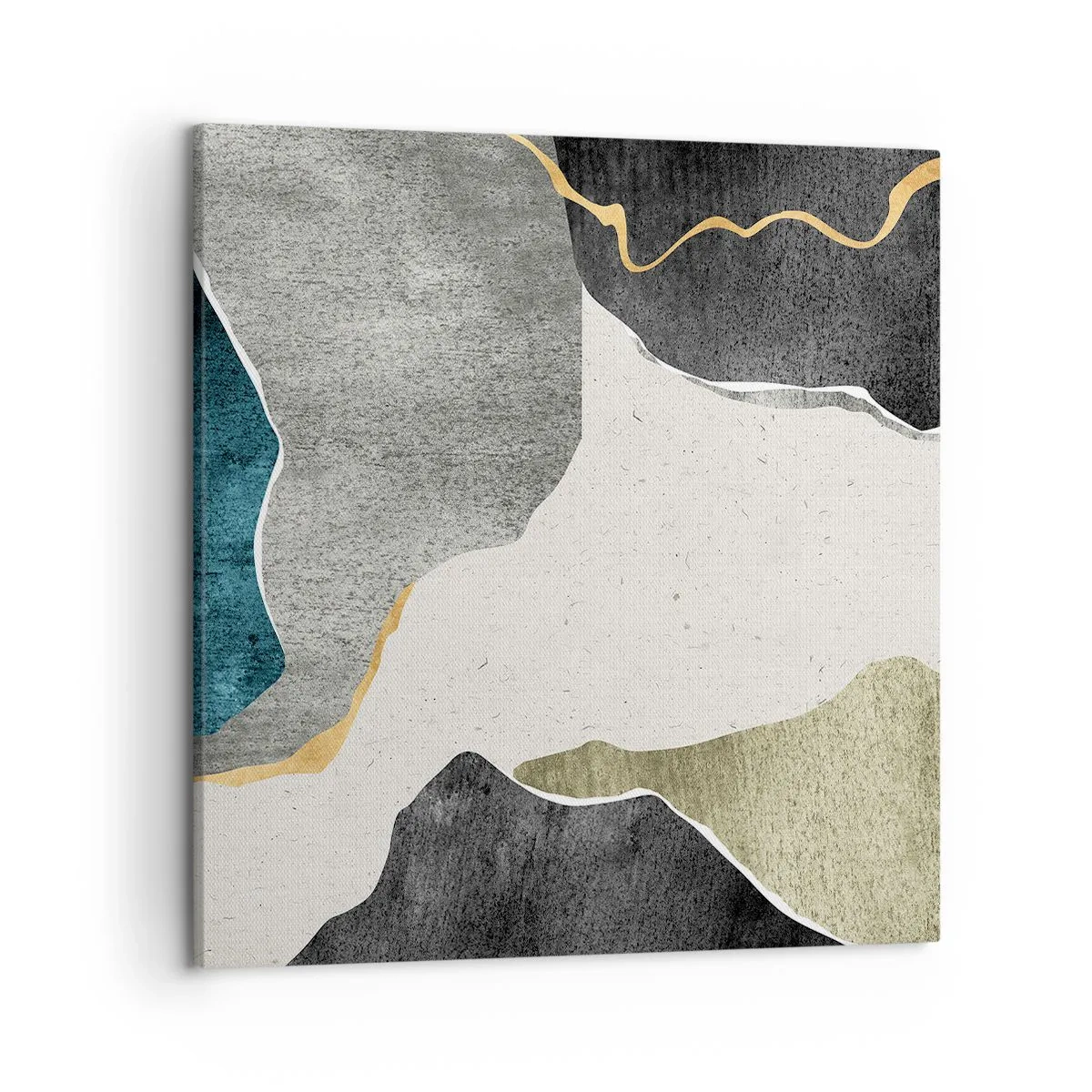 Impression sur toile - Image sur toile - Composition mosaïque avec un fil d'or - 50x50 cm