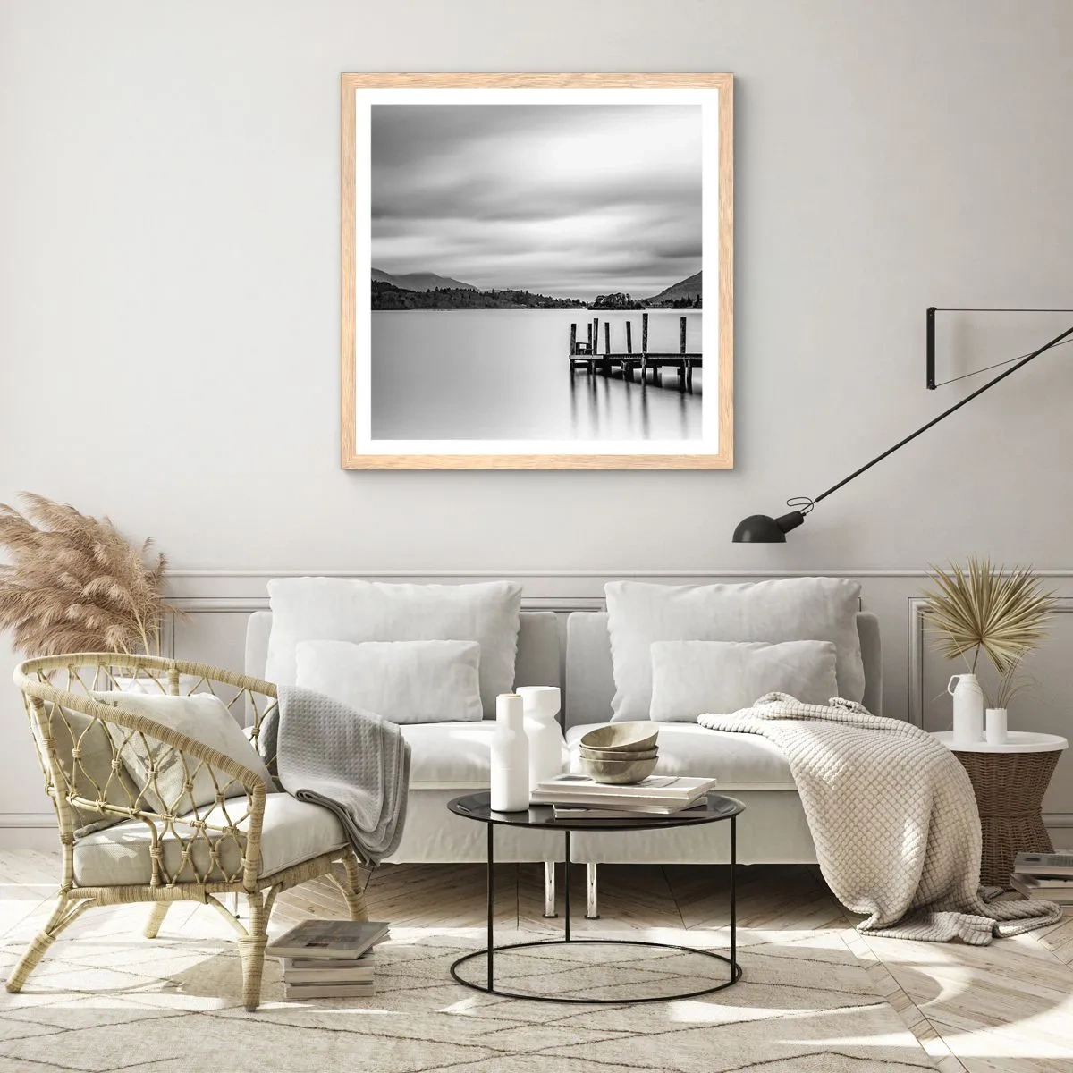 Affiche dans un chêne clair - Poster - Douceur et force - 30x30 cm