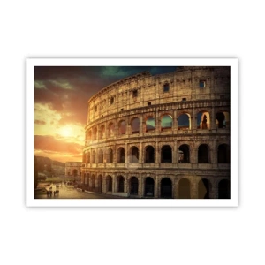 Affiche - Poster - Le Colisée de Rome au coucher du soleil - 100x70cm - Une impression colossale - Décoration murale moderne pour le salon et la chambre ARTTOR