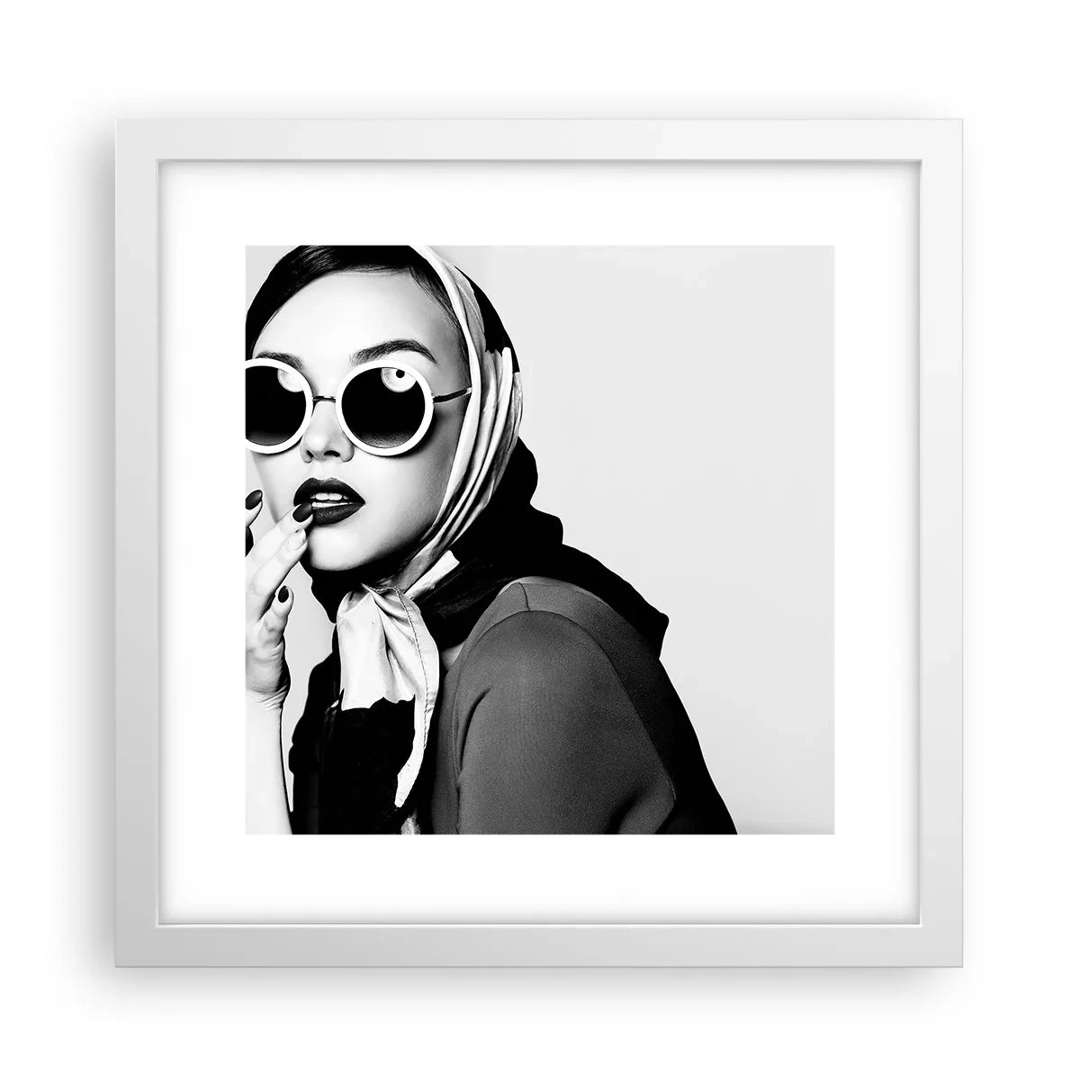 Affiche dans un cadre blanc - Poster - Salutations des années 60 - 30x30 cm