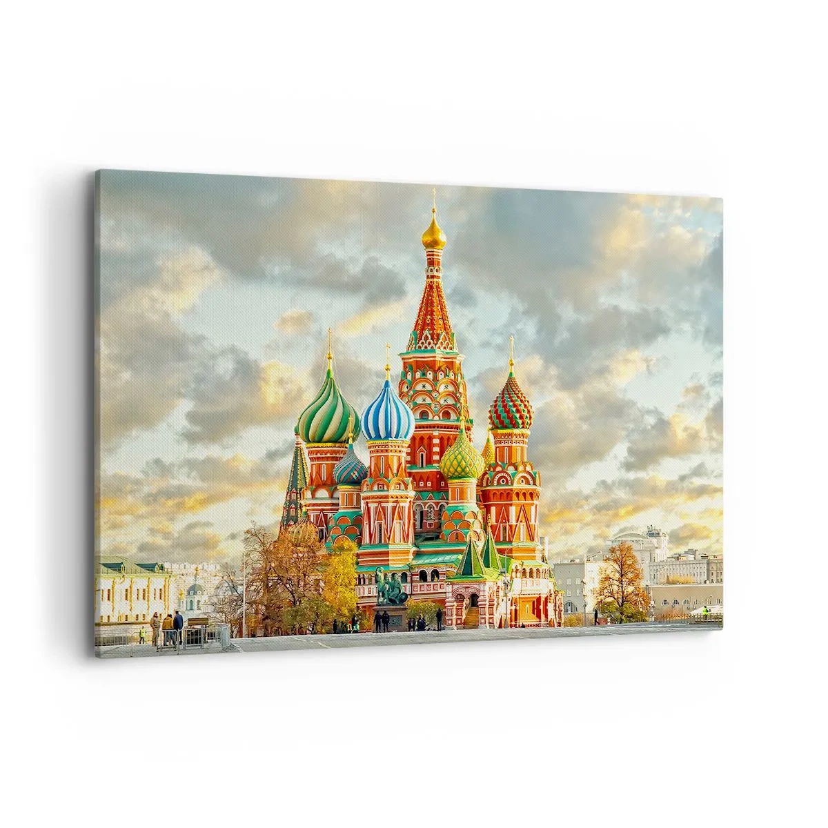 Impression sur toile - Image sur toile - Une cathédrale colorée avec des dômes caractéristiques - 120x80cm - Même Disney ne l'aurait pas proposé - Décoration murale moderne pour le salon et la chambre ARTTOR