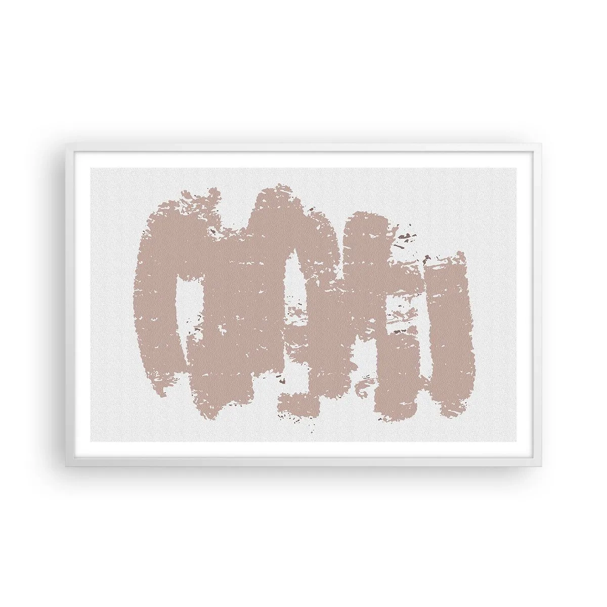 Affiche dans un cadre blanc - Poster - Abstraction en rose tendre - 91x61 cm