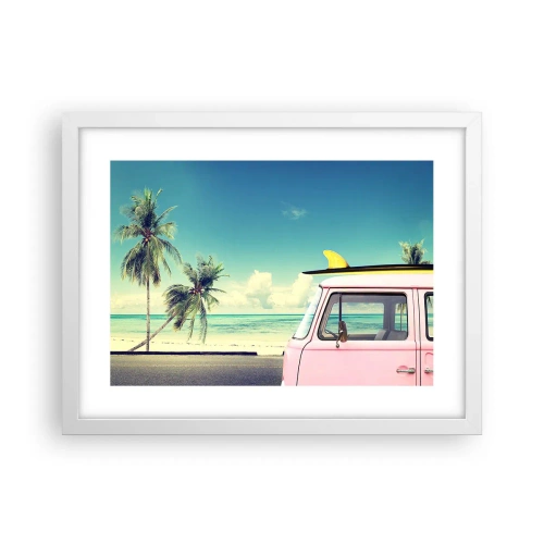 Affiche dans un cadre blanc - Poster - Il est temps de commencer les vacances - 40x30 cm