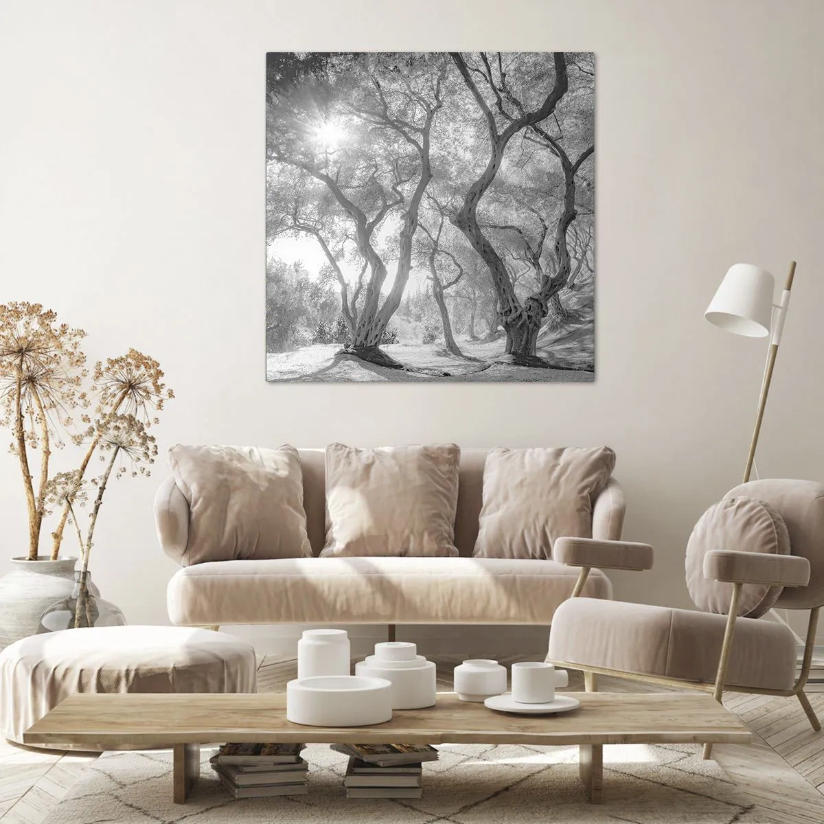 Impression sur toile - Image sur toile - Dans l'oliveraie - 70x70 cm