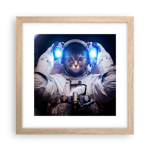 Affiche dans un chêne clair - Poster - Houston, vous avez un problème - 30x30 cm