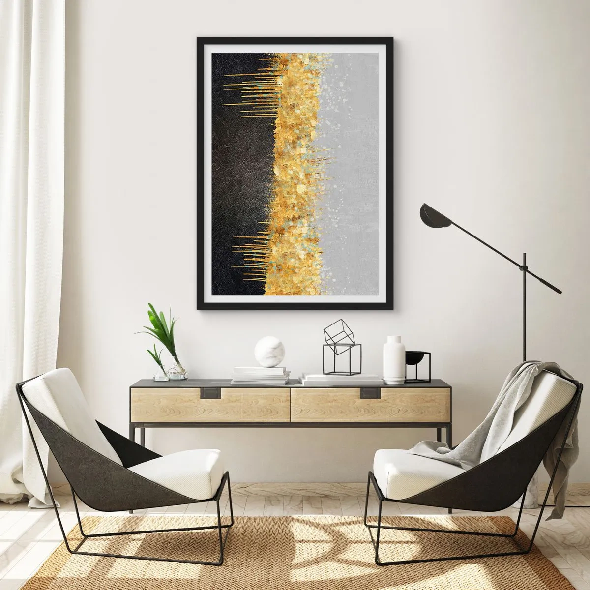 Affiche dans un cadre noir - Poster - Vers l'intérieur et vers le haut - 30x40 cm