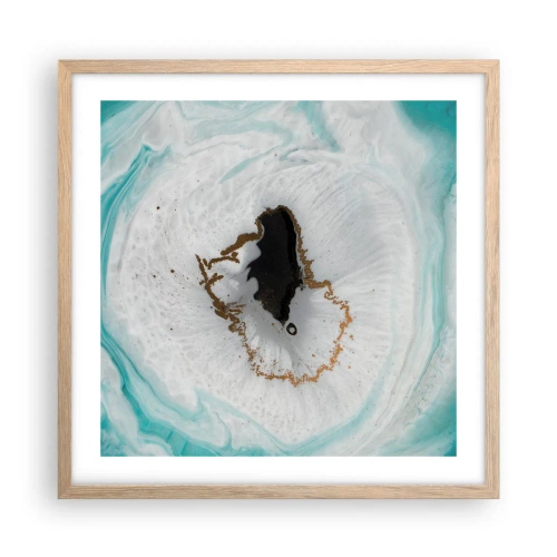 Affiche dans un chêne clair - Poster - Pénétrer à l'intérieur - 50x50 cm