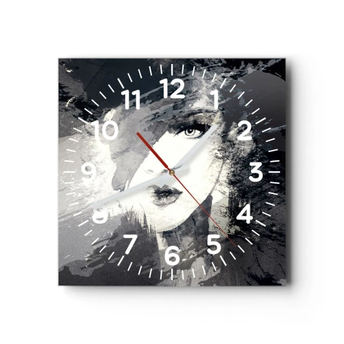 Horloge murale - Pendule murale - Derrière un voile gris - 30x30 cm