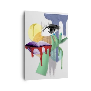 Impression sur toile - Image sur toile - Portrait déconstruit avec des éléments abstraits - 70x100cm - Un portrait déconstruit - Décoration murale moderne pour le salon et la chambre ARTTOR