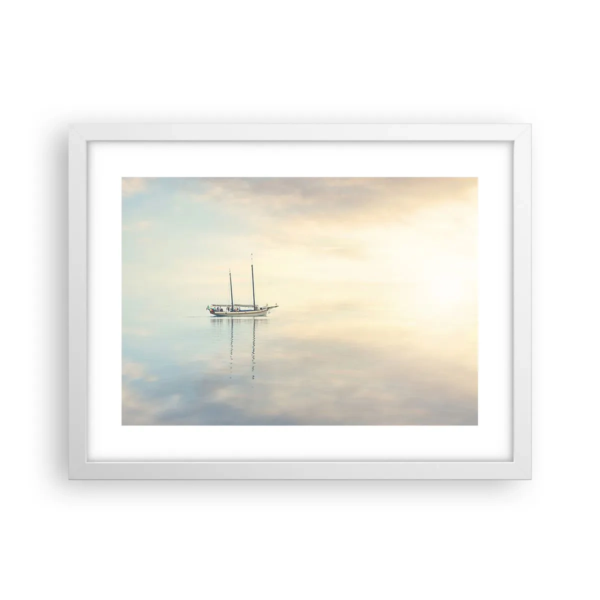 Affiche dans un cadre blanc - Poster - Dans une mer de silence - 40x30 cm