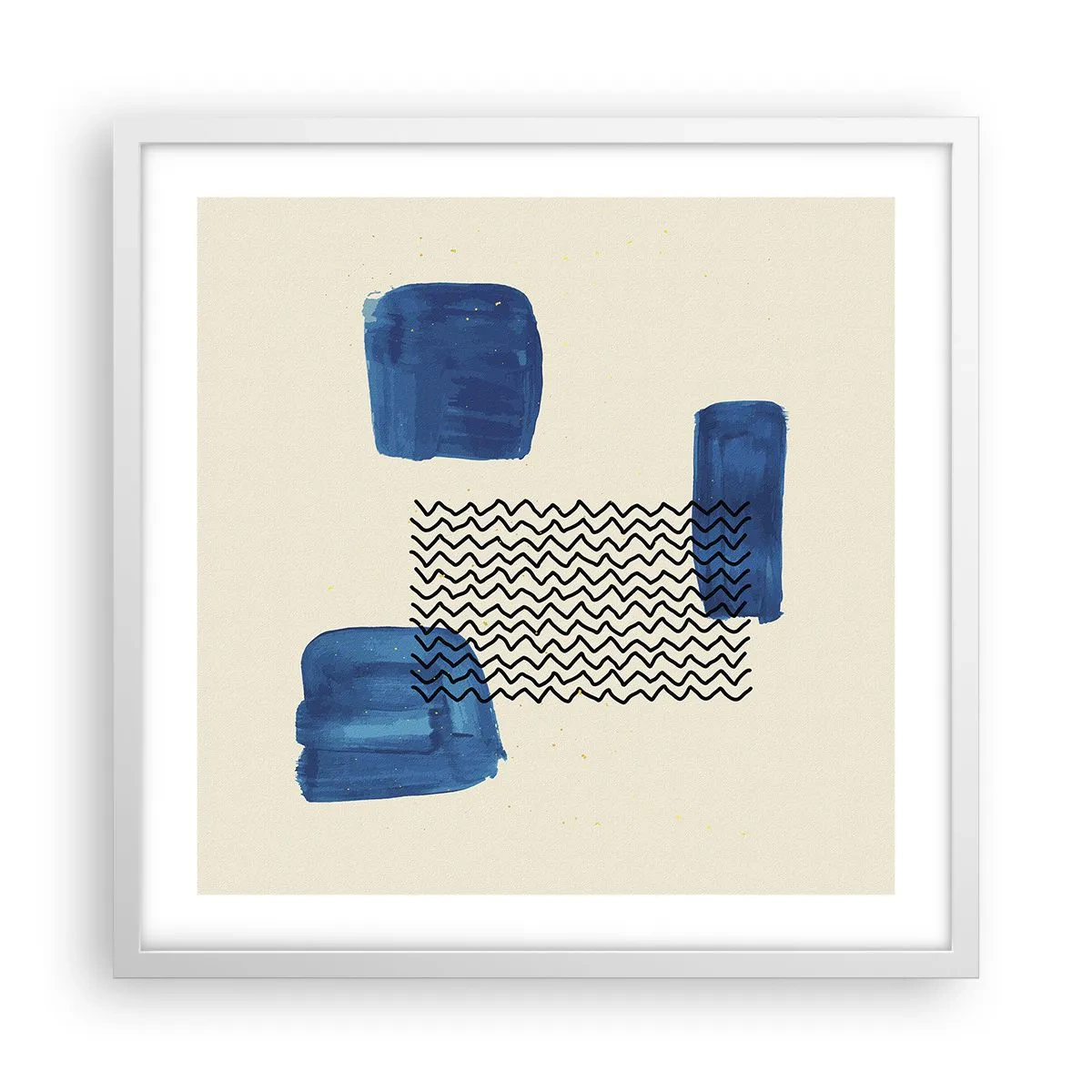 Affiche dans un cadre blanc - Poster - Quatuor abstrait - 50x50 cm