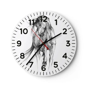 Horloge murale - Pendule murale - D'un trot gracieux - 30x30 cm