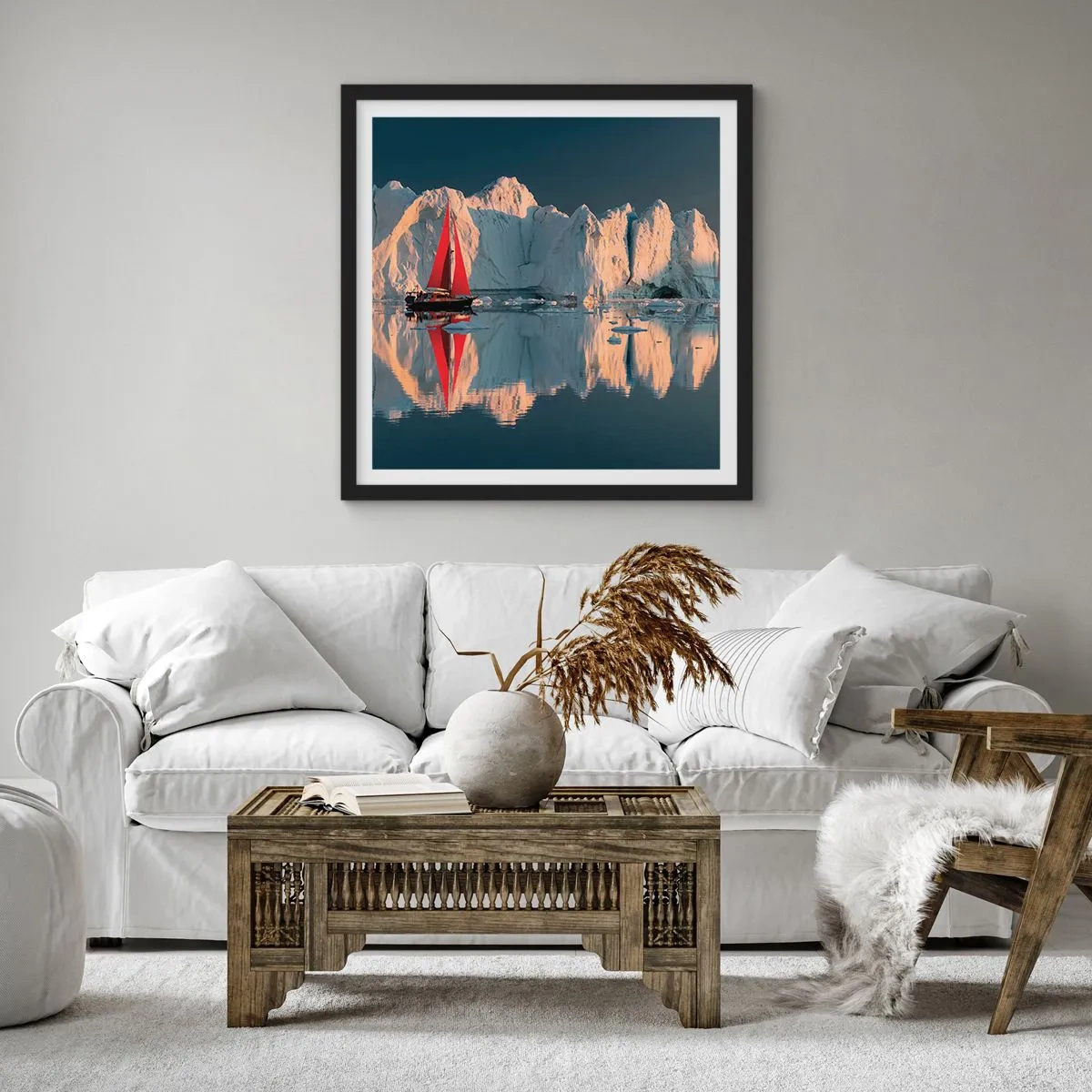 Affiche dans un cadre noir - Poster - Aux limites du monde - 60x60 cm